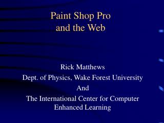 Paint Shop Pro and the Web