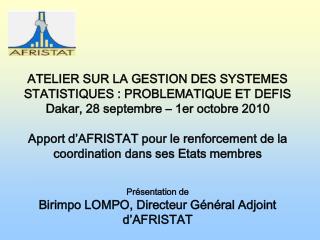 Plan de la présentation