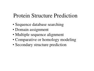 Protein Structure Prediction