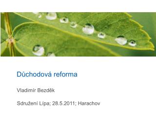 Důchodová reforma Vladimír Bezděk Sdružení Lípa; 28.5.2011; Harachov