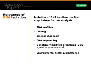 Relevance of DNA Isolation