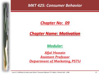 MKT 425: Consumer Behavior