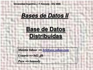 Base de Datos Distribuidas