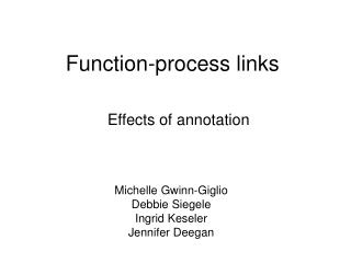 Function-process links