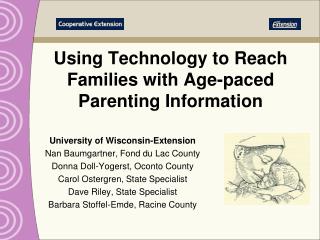 Using Technology to Reach Families with Age-paced Parenting Information