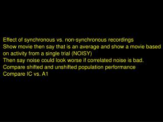Effect of synchronous vs. non-synchronous recordings