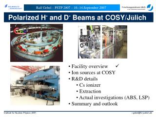 Polarized H - and D - Beams at COSY/J ü lich