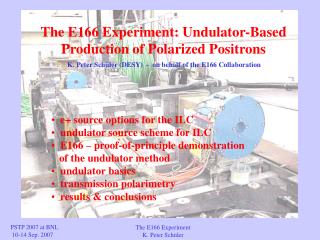 The E166 Experiment K. Peter Schüler