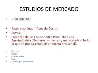 ESTUDIOS DE MERCADO