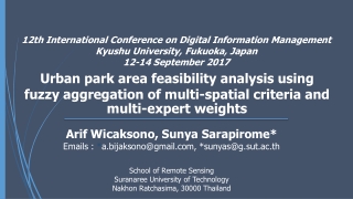 School of Remote Sensing Suranaree University of Technology Nakhon Ratchasima, 30000 Thailand