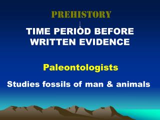 Prehistory