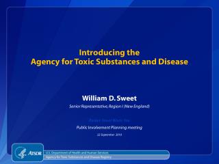 Introducing the Agency for Toxic Substances and Disease