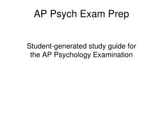 AP Psych Exam Prep