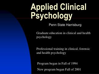 Applied Clinical Psychology