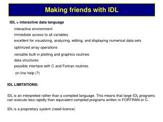 Making friends with IDL