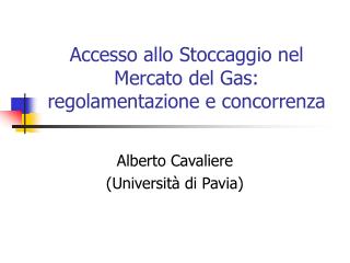 Accesso allo Stoccaggio nel Mercato del Gas: regolamentazione e concorrenza