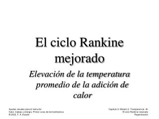 El ciclo Rankine mejorado