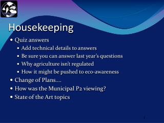 Housekeeping