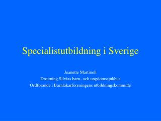 Specialistutbildning i Sverige