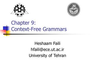 Chapter 9: Context-Free Grammars