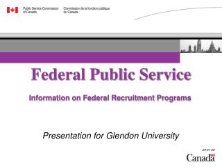 Information on Federal Recruitment Programs