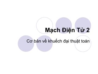 Mạch Điện Tử 2