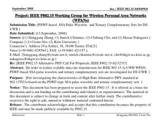 Project: IEEE P802.15 Working Group for Wireless Personal Area Networks (WPANs)