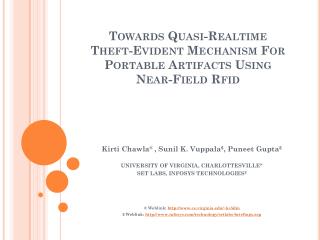 Towards Quasi-Realtime Theft-Evident Mechanism For Portable Artifacts Using Near-Field Rfid