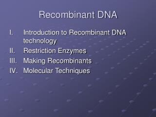 Recombinant DNA