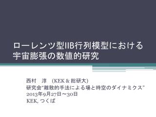 ローレンツ型 IIB 行列模型における宇宙膨張の数値的研究