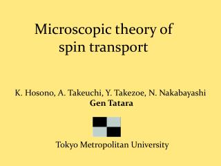 Microscopic theory of spin transport