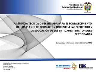 Estructura y criterios de valoración de los PTFD