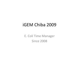 iGEM Chiba 2009