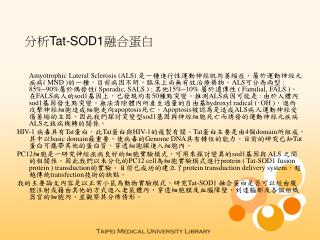 分析 Tat-SOD1 融合蛋白