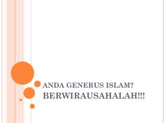 ANDA GENERUS ISLAM ?