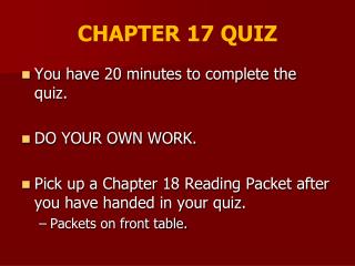 CHAPTER 17 QUIZ