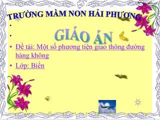 Đề tài: Một số phương tiện giao thông đường hàng không Lớp: Biển