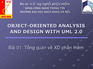 OBJECT-ORIENTED ANALYSIS AND DESIGN WITH UML 2.0