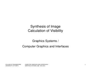 Synthesis of Image Calculation of Visibility