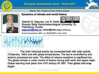 Dynamics of climate and world history