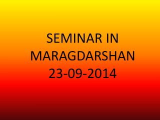 DENTAL AWARENESS SEMINAR IN MARAGDARSHAN