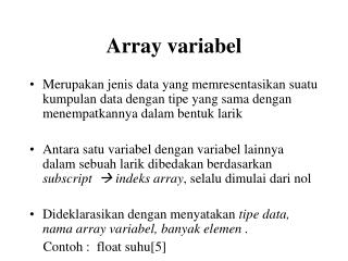 Array variabel