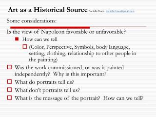 Art as a Historical Source Danielle Fusco danielle.fusco@gmail