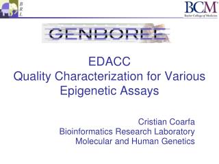 EDACC Quality Characterization for Various Epigenetic Assays