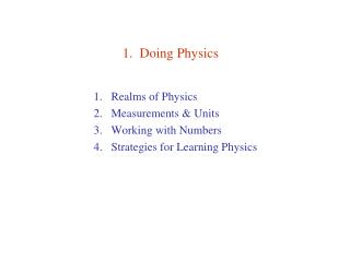 1. Doing Physics