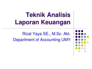 Teknik Analisis Laporan Keuangan