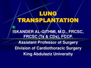 LUNG TRANSPLANTATION