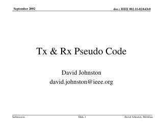 Tx &amp; Rx Pseudo Code