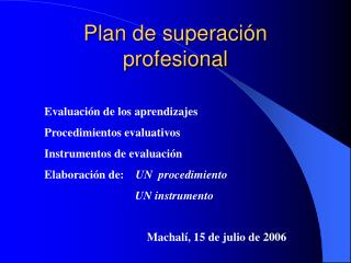 Plan de superación profesional