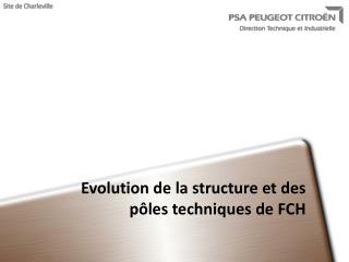 Evolution de la structure et des pôles techniques de FCH